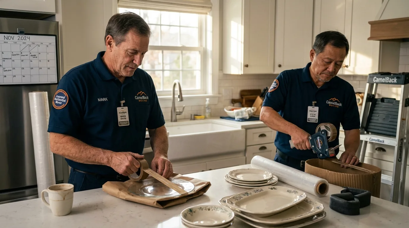 Professional crew packing kitchen dishware in Millsboro, DE